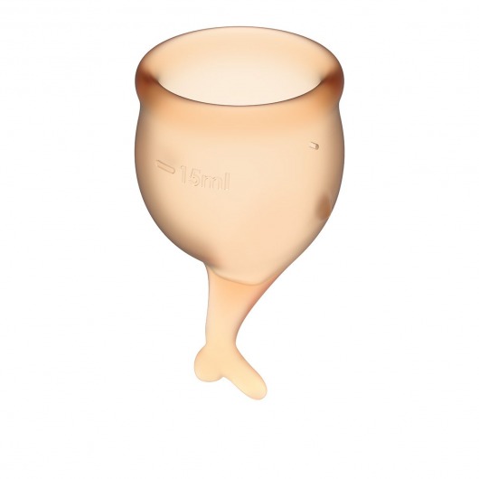 Набор оранжевых менструальных чаш Feel secure Menstrual Cup - Satisfyer - купить с доставкой в Екатеринбурге