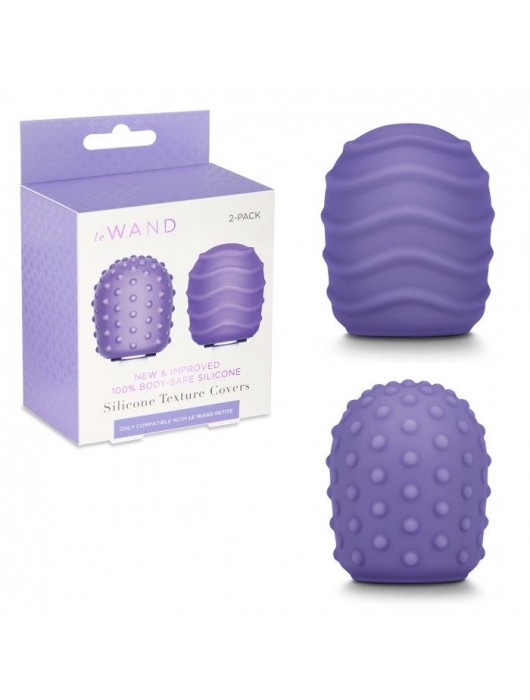 Набор из 2 фиолетовых текстурированных насадок для Le Wand Petite - Le Wand