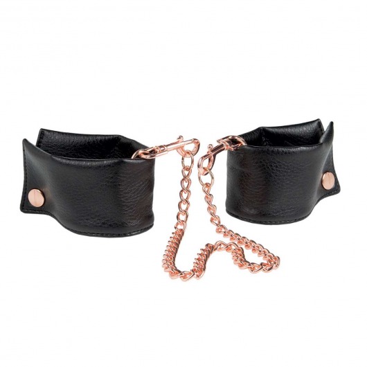 Черные мягкие наручники Entice French Cuffs с цепью - California Exotic Novelties - купить с доставкой в Екатеринбурге