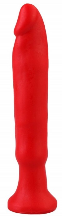 Красный анальный стимулятор без мошонки - 14 см. - Джага-Джага