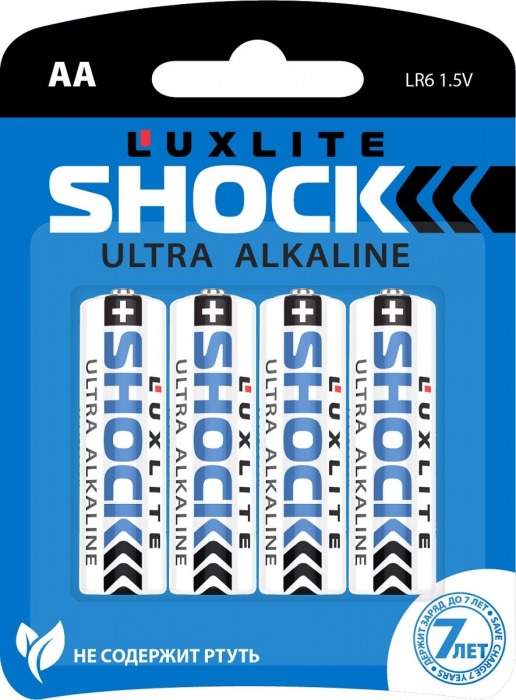 Батарейки Luxlite Shock (BLUE) типа АА - 4 шт. - Luxlite - купить с доставкой в Екатеринбурге