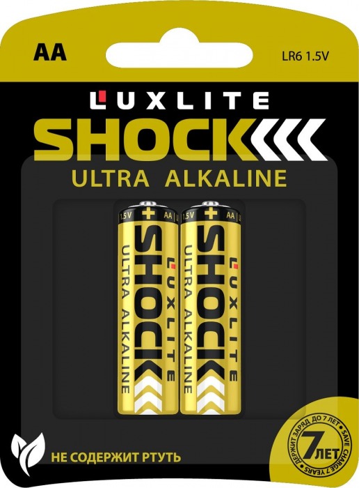 Батарейки Luxlite Shock (GOLD) типа АА - 2 шт. - Luxlite - купить с доставкой в Екатеринбурге