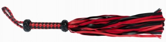 Красно-черная плеть с плетёной ромбической рукоятью - Джага-Джага - купить с доставкой в Екатеринбурге