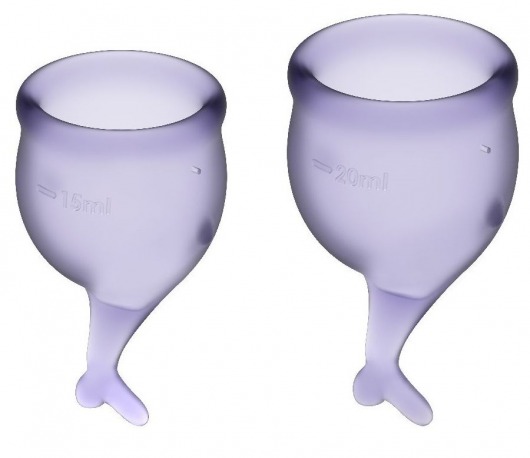 Набор фиолетовых менструальных чаш Feel secure Menstrual Cup - Satisfyer - купить с доставкой в Екатеринбурге