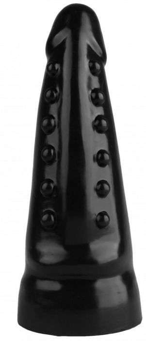 Черная анальная втулка с шипиками - 21 см. - Джага-Джага