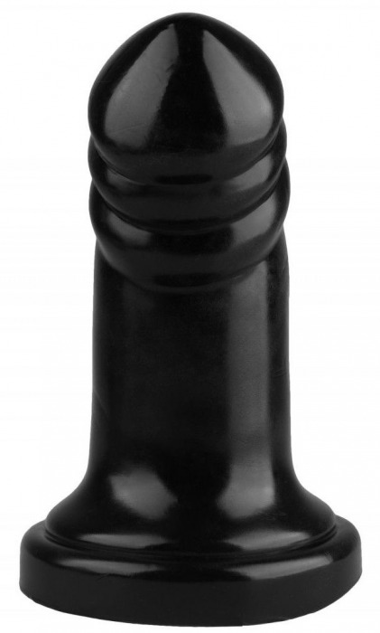 Черная реалистичная анальная втулка с широким основанием - 18,5 см. - Джага-Джага
