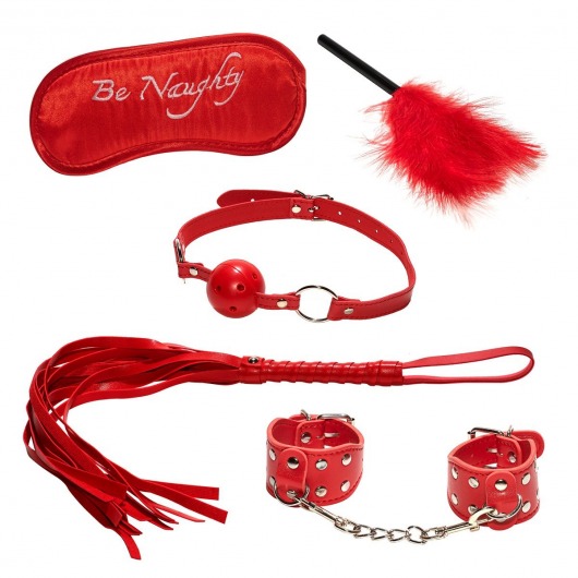 Эротический набор БДСМ из 5 предметов в красном цвете - Rubber Tech Ltd - купить с доставкой в Екатеринбурге