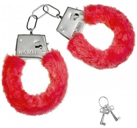 Красные плюшевые наручники с ключиками - Сима-Ленд - купить с доставкой в Екатеринбурге