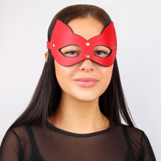 Красно-черная игровая маска с ушками - Notabu - купить с доставкой в Екатеринбурге