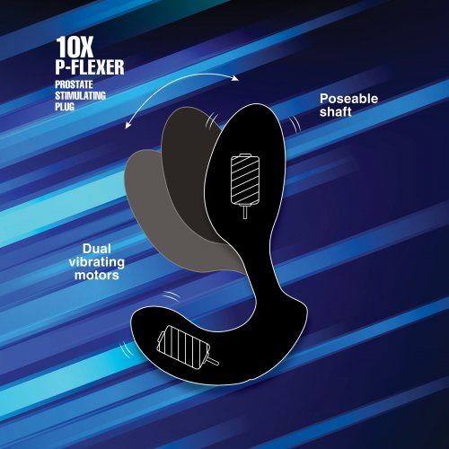 Черный стимулятор простаты 10X P-Flexer Prostate Stimulating Anal Butt Plug - 13,7 см. - XR Brands - в Екатеринбурге купить с доставкой