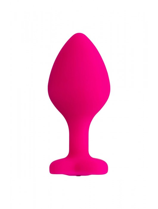 Розовая анальная втулка Diamond Heart с прозрачным кристаллом - 8 см. - ToyFa - купить с доставкой в Екатеринбурге