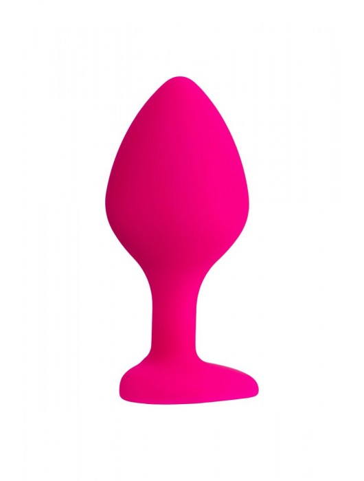 Розовая анальная втулка Diamond Heart с прозрачным кристаллом - 8 см. - ToyFa - купить с доставкой в Екатеринбурге