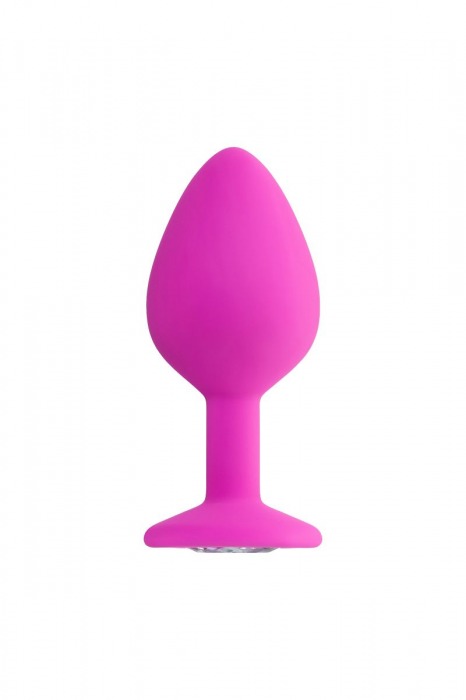 Розовая анальная втулка Brilliant с прозрачным кристаллом - 8 см. - ToyFa - купить с доставкой в Екатеринбурге Розовая анальная втулка Brilliant с прозрачным кристаллом - 8 см. - ToyFa - купить с доставкой в Екатеринбурге