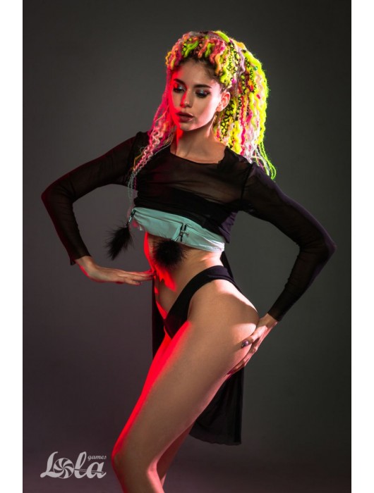 Зажимы на соски с черным пухом Euphoric - Lola Games - купить с доставкой в Екатеринбурге