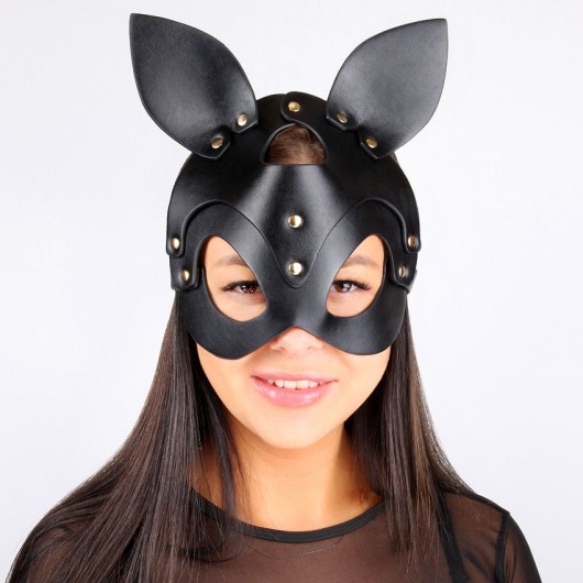 Черная маска с ушками и заклепками - Notabu - купить с доставкой в Екатеринбурге