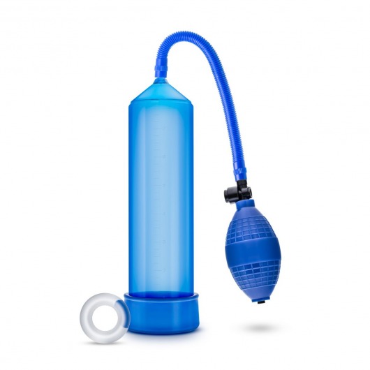 Синяя ручная вакуумная помпа Male Enhancement Pump - Blush Novelties - в Екатеринбурге купить с доставкой