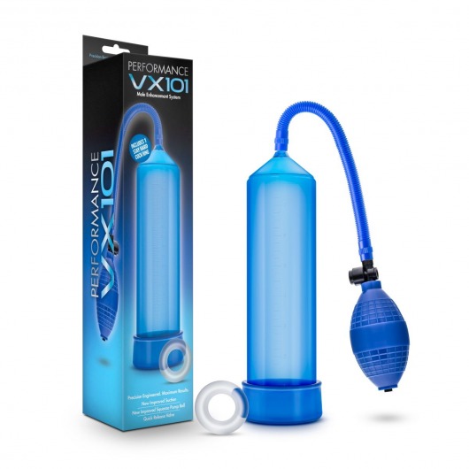 Синяя ручная вакуумная помпа Male Enhancement Pump - Blush Novelties - в Екатеринбурге купить с доставкой