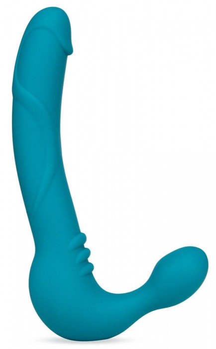 Бирюзовый безремневой страпон Luna Strapless Silicone Dildo - 22,86 см. - Blush Novelties - купить с доставкой в Екатеринбурге