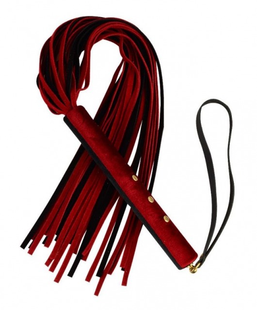 Красно-черная велюровая плеть  Домино  - 56 см. - Sitabella - купить с доставкой в Екатеринбурге