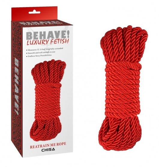 Красная веревка для шибари Reatrain Me Rope - 10 м. - Chisa - купить с доставкой в Екатеринбурге