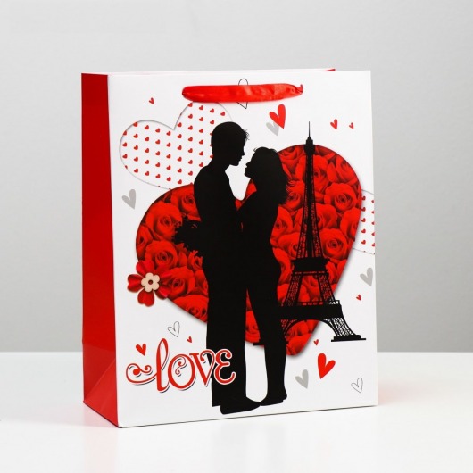 Подарочный пакет  Романтичная пара Love  - 32 х 26 см. - Сима-Ленд - купить с доставкой в Екатеринбурге