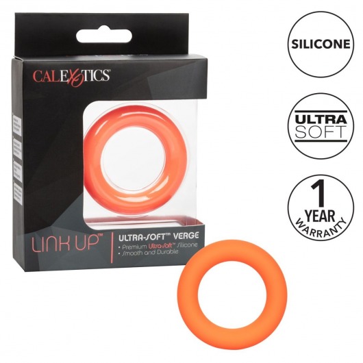 Оранжевое эрекционное кольцо Link Up Ultra-Soft Verge. - California Exotic Novelties - в Екатеринбурге купить с доставкой