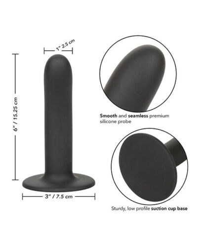 Черный анальный стимулятор Silicone Smooth Probe - 15,25 см. - California Exotic Novelties - купить с доставкой в Екатеринбурге
