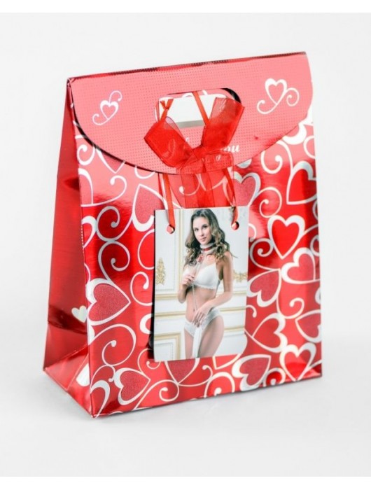 Бело-красный ошейник из натуральной кожи с нежным мехом - БДСМ Арсенал - купить с доставкой в Екатеринбурге