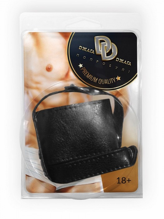 Черная утяжка на пенис и мошонку с кольцом - Джага-Джага - купить с доставкой в Екатеринбурге