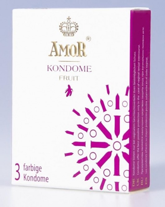 Ароматизированные презервативы AMOR Fruit - 3 шт. - AMOR - купить с доставкой в Екатеринбурге