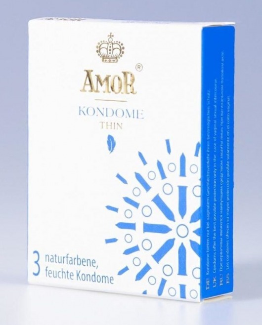 Супертонкие презервативы AMOR Thin - 3 шт. - AMOR - купить с доставкой в Екатеринбурге