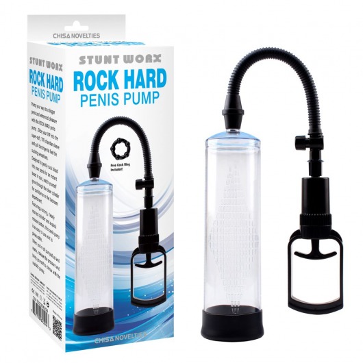 Прозрачная поршневая помпа Rock Hard Penis Pump - Chisa - в Екатеринбурге купить с доставкой