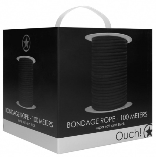 Черная веревка для связывания Bondage Rope - 100 м. - Shots Media BV - купить с доставкой в Екатеринбурге