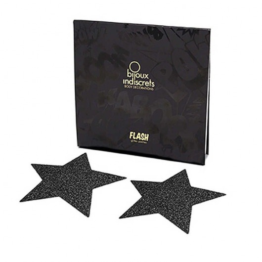 Черные пэстисы-звезды FLASH STAR PASTIES - Bijoux Indiscrets купить с доставкой