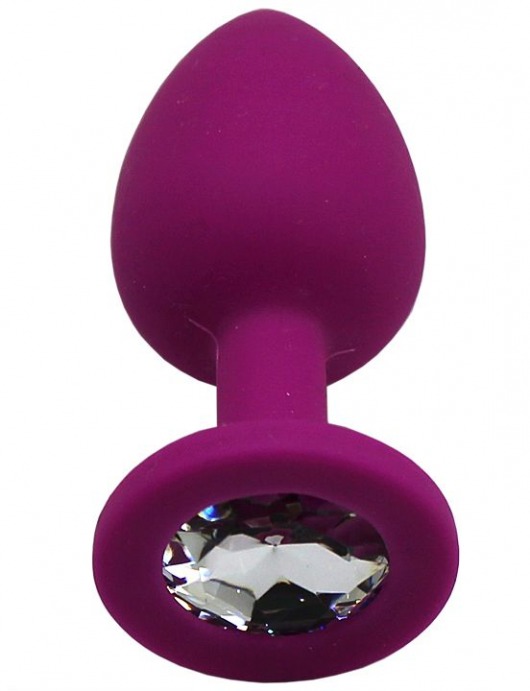 Пурпурная анальная пробка с фиолетовым кристаллом - 7,4 см. - Eroticon