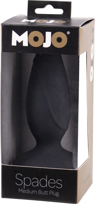 Черная анальная пробка Mojo Spades Medium Butt Plug - 10,7 см. - Seven Creations