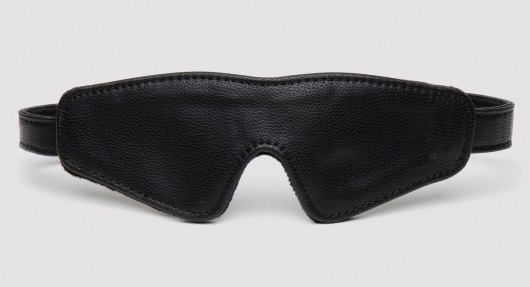 Черная плотная маска на глаза Bound to You Faux Leather Blindfold - Fifty Shades of Grey - купить с доставкой в Екатеринбурге