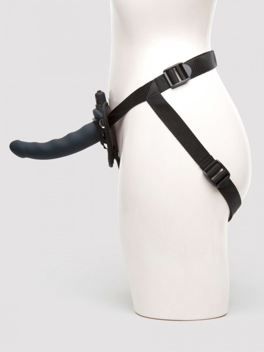Черный страпон с вибрацией Feel It Baby Strap-On Harness Kit - 17,8 см. - Fifty Shades of Grey - купить с доставкой в Екатеринбурге