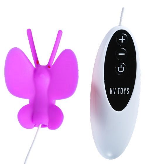 Фиолетовый клиторальный стимулятор Butterfly - NV Toys