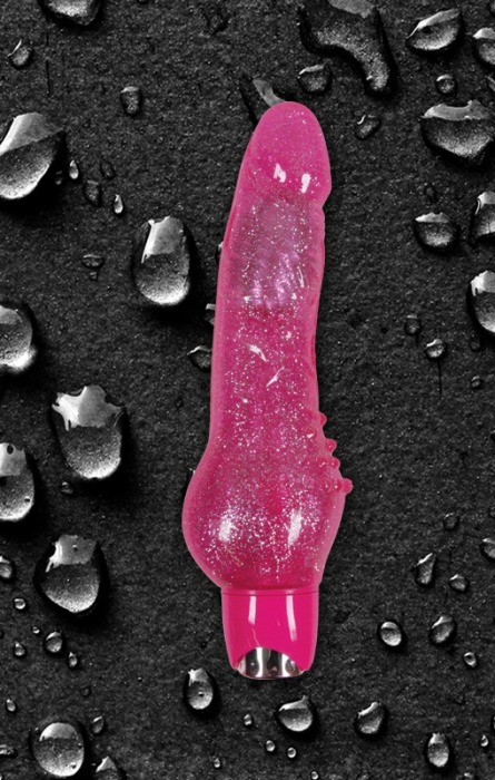 Розовый реалистичный вибромассажер Starlight Gems Aries Vibrating Massager -  20,3 см. - NS Novelties