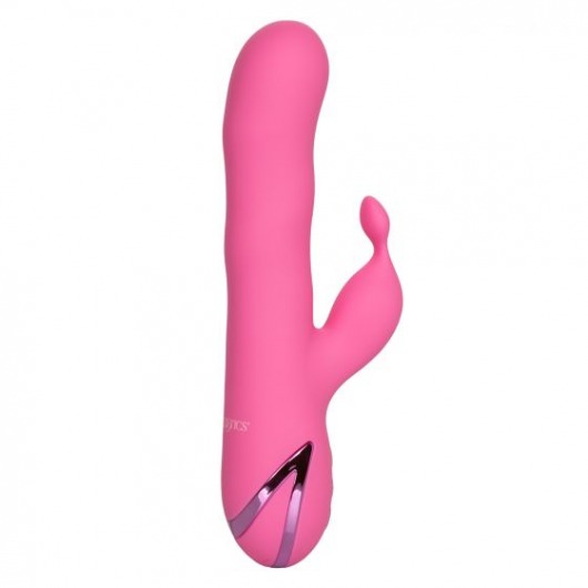 Розовый вибратор-кролик с волновым движением ствола Santa Barbara Surfer - 24 см. - California Exotic Novelties