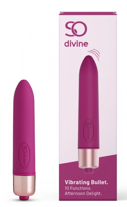 Ярко-розовая гладкая вибропуля Afternoon Delight Bullet Vibrator - 9 см. - So divine