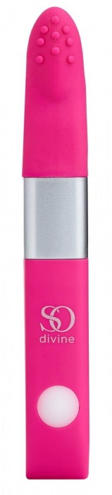 Ярко-розовый вибростимулятор Get Lucky USB Vibrator - 12 см. - So divine