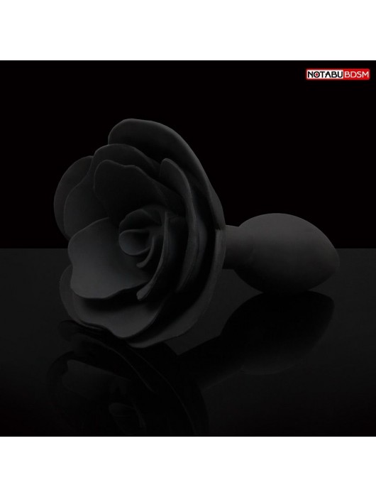 Черная гладкая анальная втулка-роза - Notabu - купить с доставкой в Екатеринбурге