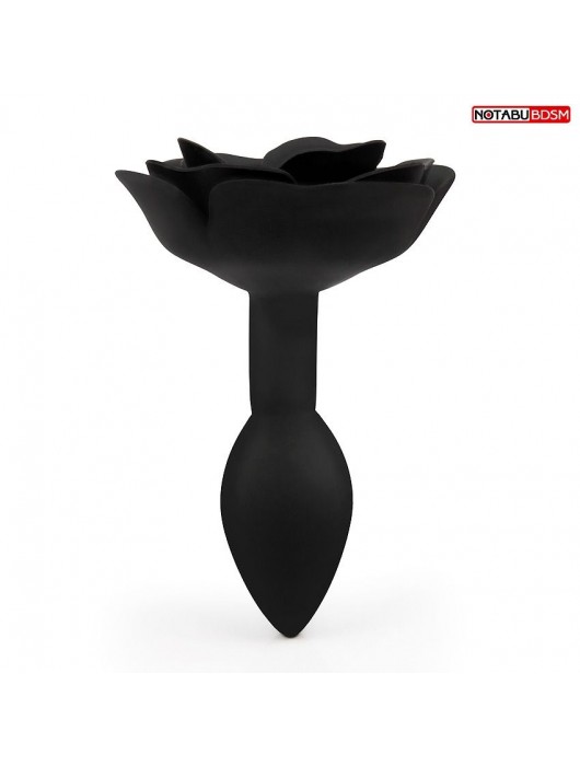 Черная гладкая анальная втулка-роза - Notabu - купить с доставкой в Екатеринбурге