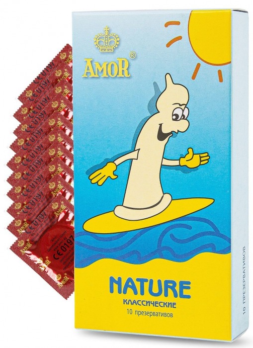 Классические презервативы AMOR Nature  Яркая линия  - 10 шт. - AMOR - купить с доставкой в Екатеринбурге