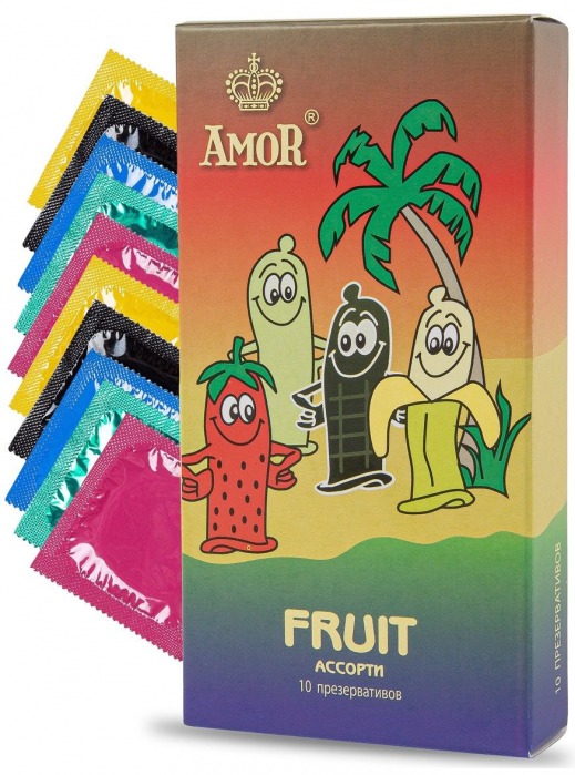 Ароматизированные презервативы AMOR Fruit  Яркая линия  - 10 шт. - AMOR - купить с доставкой в Екатеринбурге