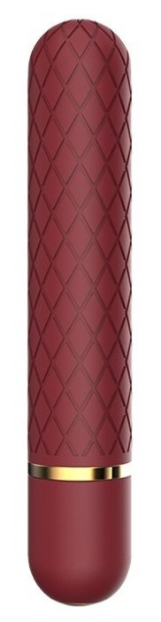 Бордовый мини-вибратор Lizzy с ромбовидным рельефом - 12,7 см. - Dream Toys