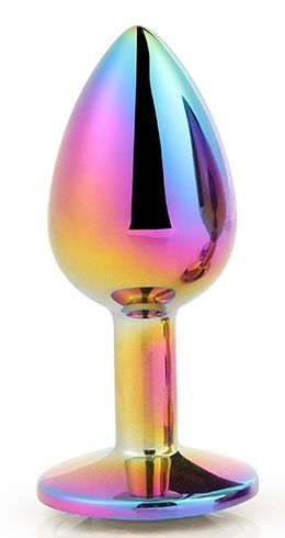 Голографическая анальная втулка с радужным кристаллом - 7,1 см. - Dream Toys - купить с доставкой в Екатеринбурге