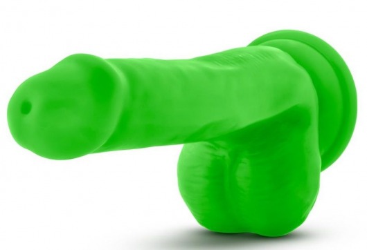 Зеленый фаллоимитатор 6 Inch Silicone Dual Density Cock with Balls - 15,24 см. - Blush Novelties